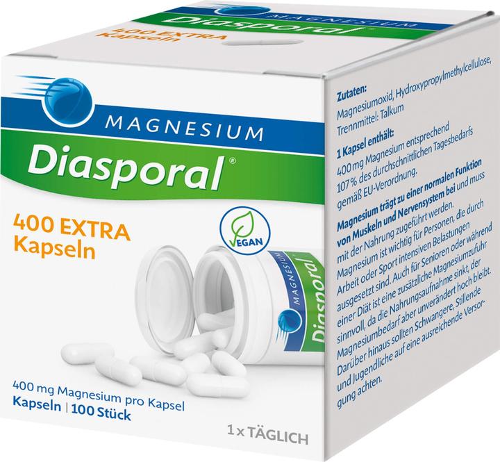 Valeurs nutritives et ingrédients magnesium diasporal 400 extra gélules, 100 pcs. gélules (100 pièce(s), Capsules)