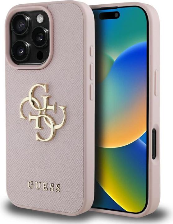 Produktbild Guess Hardcase PU Grained Big 4G and Classic Logo Case for iPhone 16 Pro Max 6,9" Pink (Apple iPhone 16 Pro Max)