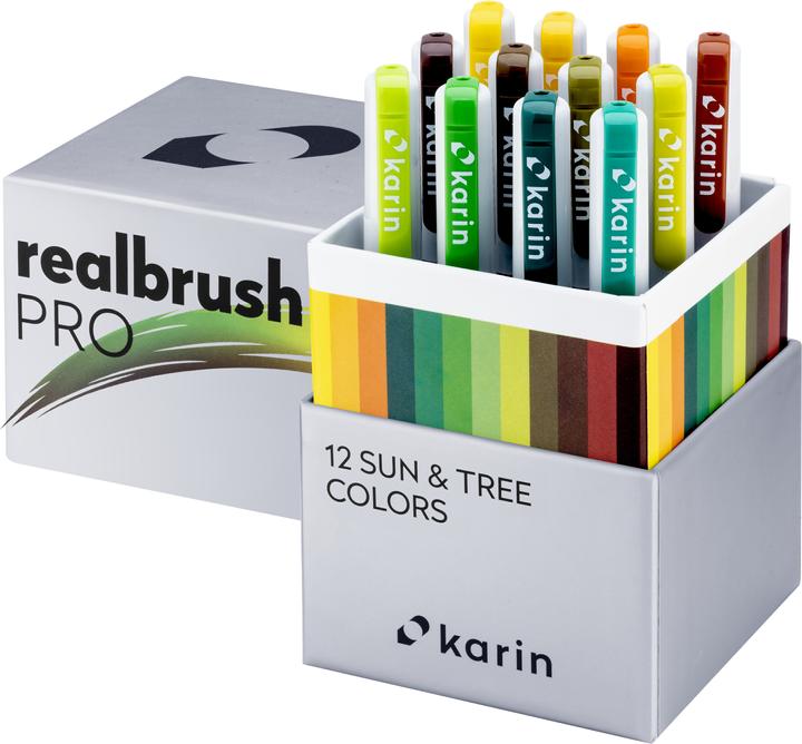 Actual product image Karin Real Brush Pen Pro 0.4mm (Multicoloured, 12 x)