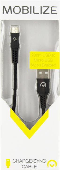 Produktbild NoName Cable adaptateur USB 2.0 Type A vers Micro USB Type B 20cm (Noir) (0.06 m)