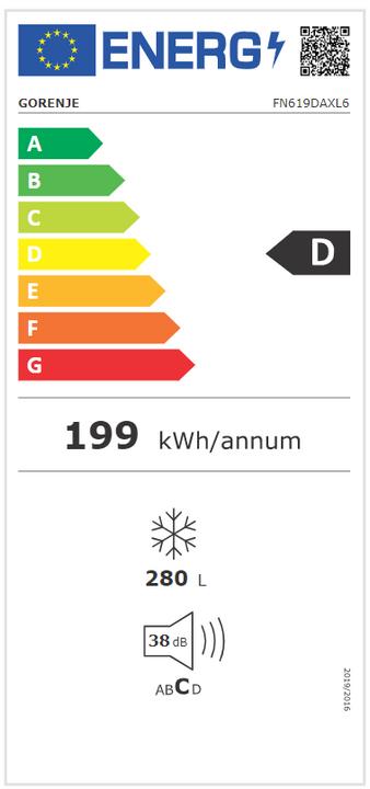 Energie-Label Gorenje Gefriergerät (Freistehend, 280 l)
