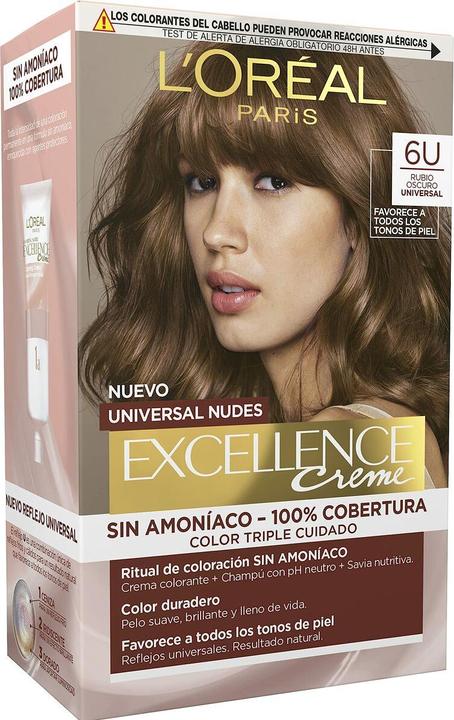 Immagine prodotto L'Oréal Paris Excellence Creme Universal Nudes 6U Tintura per capelli biondo scuro 173g (6U Biondo scuro)