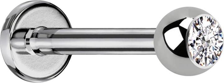 Image du produit Star Piercing Labret silber mit Kugel Kristall silber (sans laiton, Titane G23)