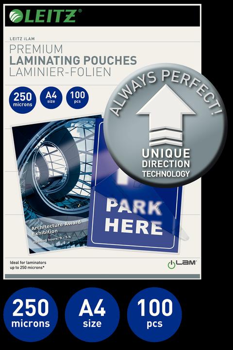 Image du produit Leitz Film de plastification (A4, 100 pièce(s), 250 µm)