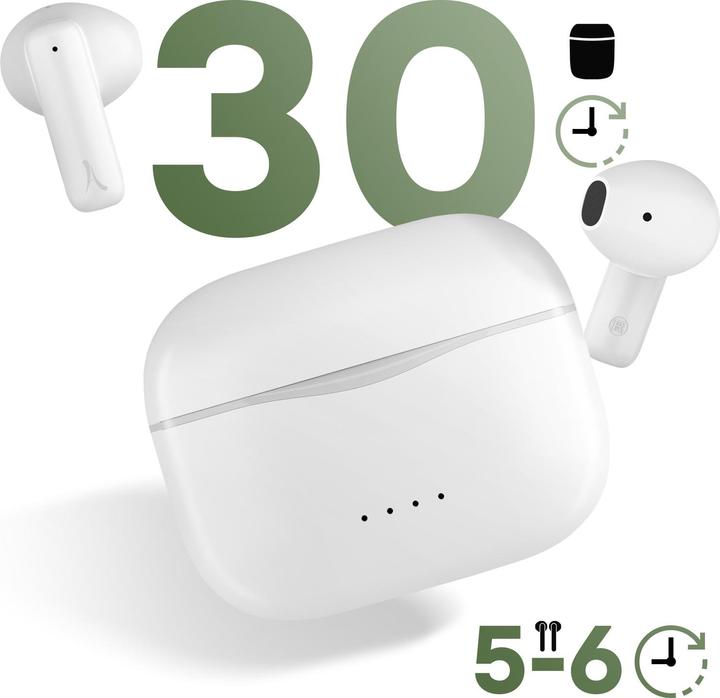 Actual product image Akashi Ecouteurs True Wireless Blancs (30 h, Wireless)