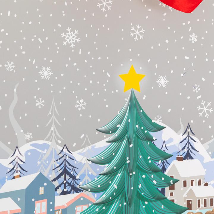 Produktbild Idena Geschenktasche Winterszene mit Tannenbaum mehrfarbig 25x8,5,5x34,5cm (Geschenktüte)