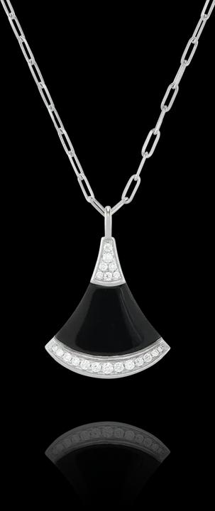 Image du produit Charles Garnier Collier en argent, agate noire, oxyde de zirkonium (Argent)