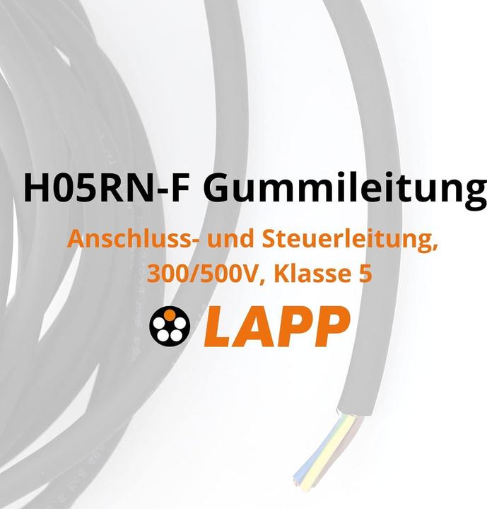 Actual product image Lapp 10 metres 1600252 H05RN-F 3x0.75 mm² rubber cable flexible I UV-resistant I robust I thin rubber (10 m)