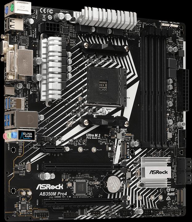 Produktbild AsRock AB350M Pro4 (AM4, AMD B350, mATX)
