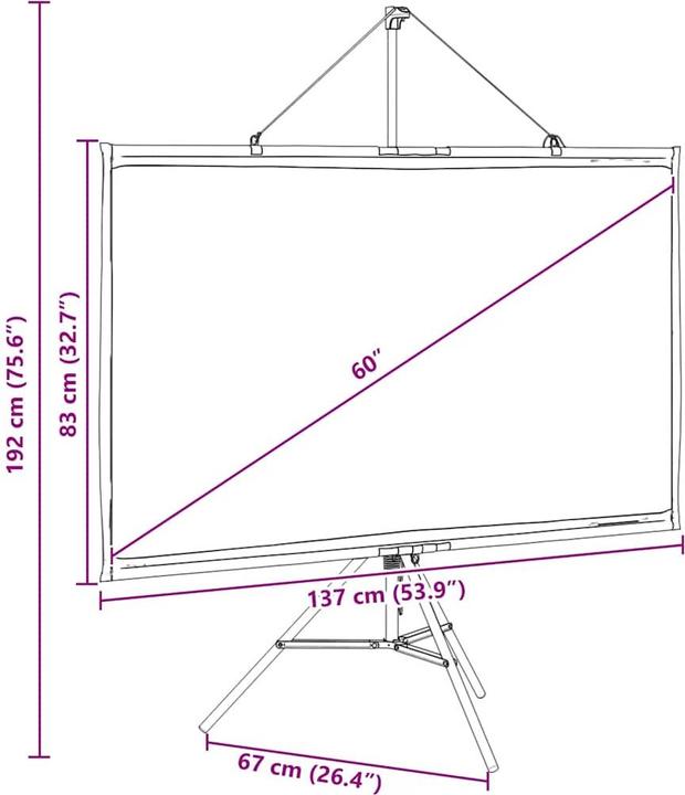 Actual product image VidaXL Projector screen with tripod 60 inch 16:9 projection screen Screen (60", 16:9)