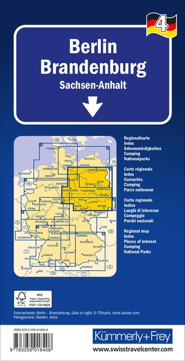 Produktbild Kmmerly+Frey Regional-Strassenkarte 4 Berlin Brandenburg 1:275.000