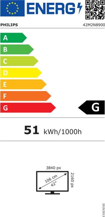 Energie-Label Philips Evnia 42M2N8900 (3840 x 2160 Pixel, 42")