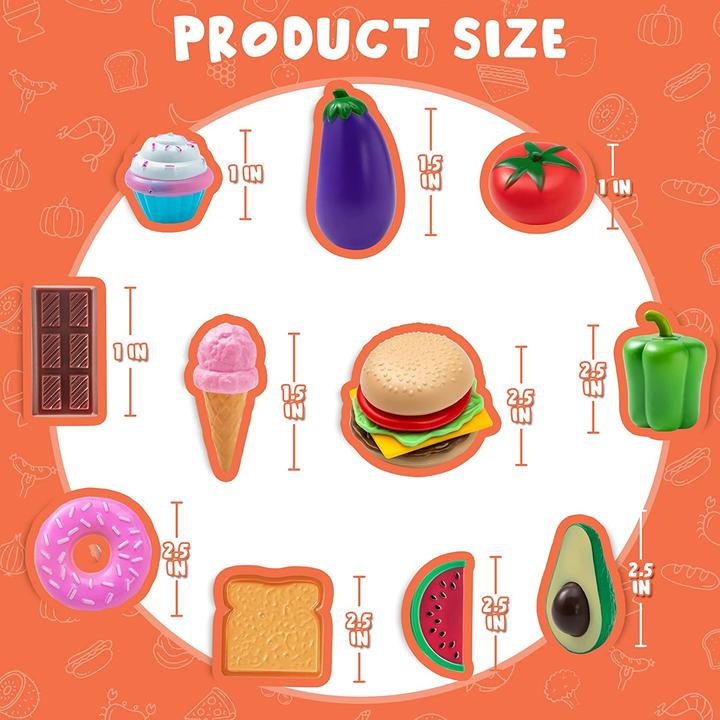 Image du produit Activity Board 50 pièces enfants en plastique Jouer jouets alimentaires, faux aliments, cuisine playset