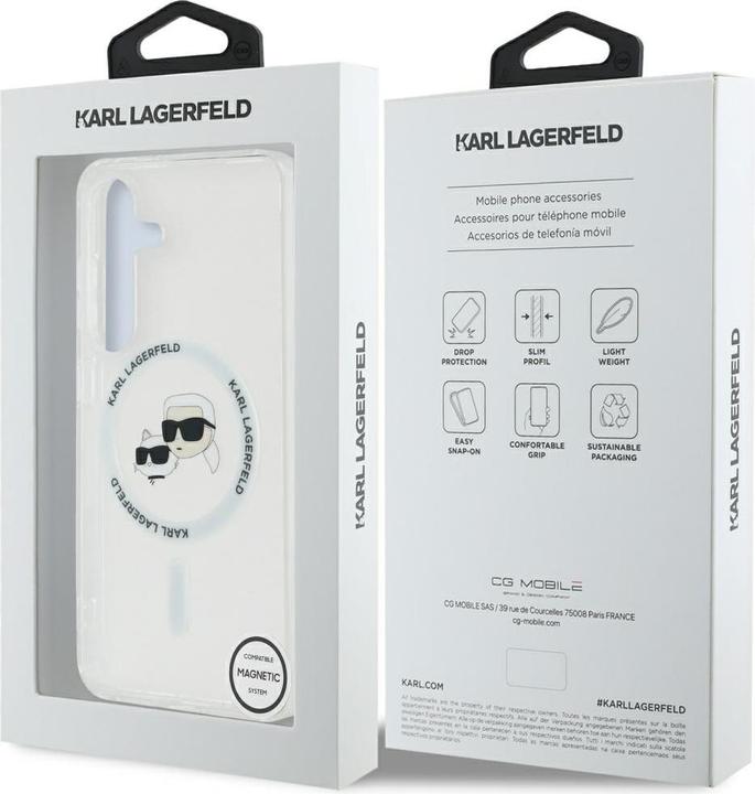 Image du produit Karl Lagerfeld Etui Button Karl & Choupette Heads Printed Logo MagSafe Samsung Galaxy S25 biaÅy (Samsung Galaxy S25)