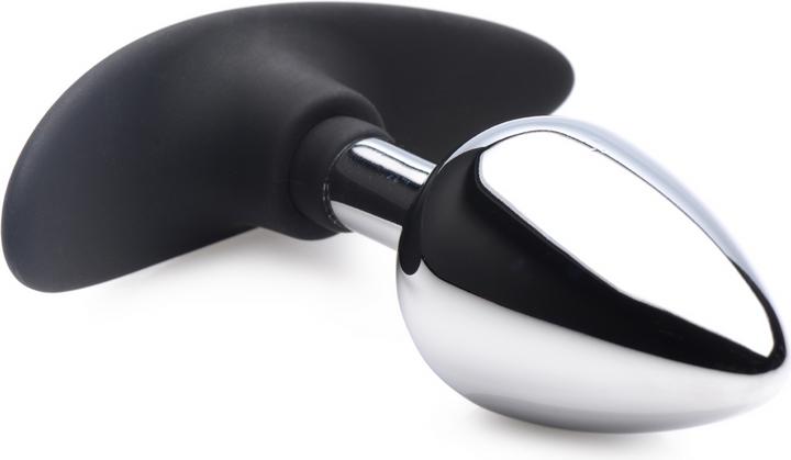 Actual product image Master Series Dark Invader Anal Plug Metal with Silicone Medium