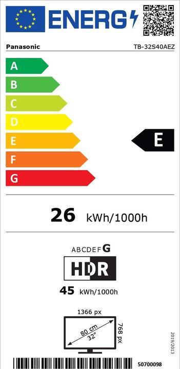 Energie-Label Panasonic TB-32S40AEZ (32", LED, HD ready, 2024)