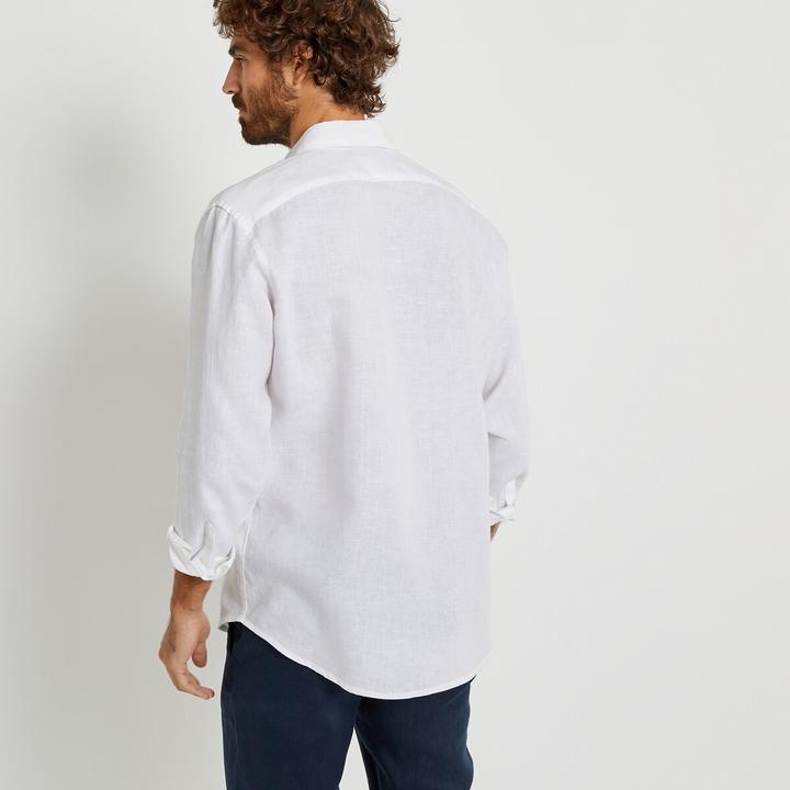 Image du produit La Redoute Collections Chemise droite en lin Signature à manches longues (M)