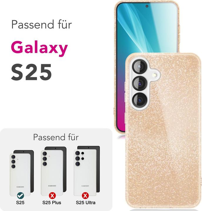 Image du produit Nalia ShinePop - Stabile Glänzende Glitzer Hülle - Glamour Glitter Cover (Samsung Galaxy S25)