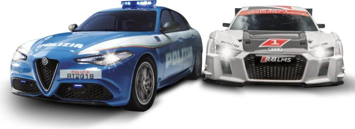 Actual product image Re.Eltoys POLIZIA TRACK electric: 3m track length - 1:43 Scale cars with lights and turbo function