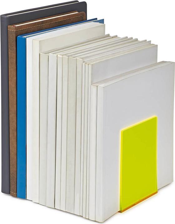 Actual product image Maul Acrylic Bookends Set Neon Blue/Yellow/Pink (10 x 10 x 13 cm)