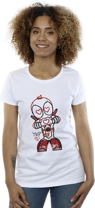 Actual product image Womens/Ladies Deadpool Love Beam Line Cotton T-Shirt (S)