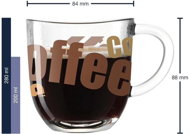 Image du produit Leonardo Tasse à café Napoli avec texte 280 ml, Transparent (280 ml, 6 x)