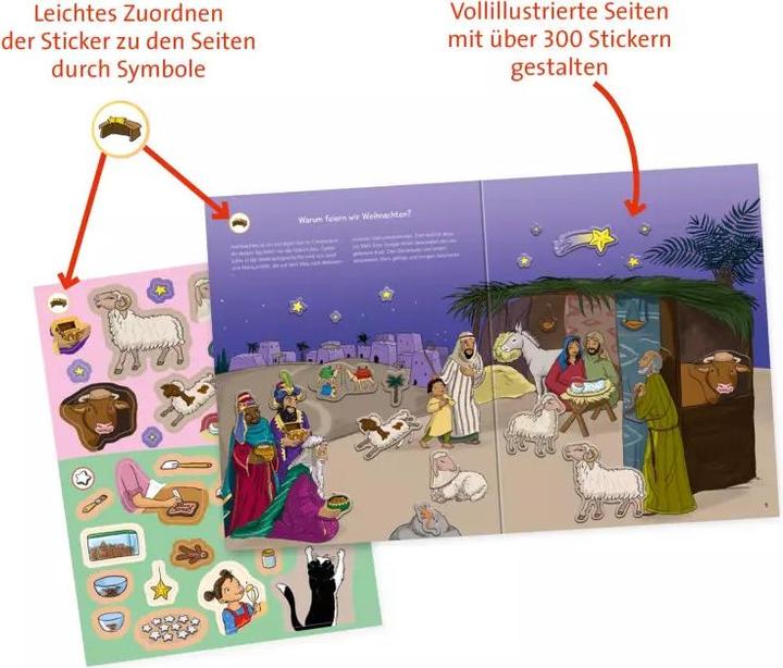 Actual product image Ravensburger Why? Why? Why? Sticker book: Christmas