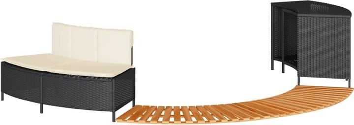 Produktbild VidaXL Whirlpool Umrandung Poolumrandung Poolverkleidung Schwarz Poly Rattan