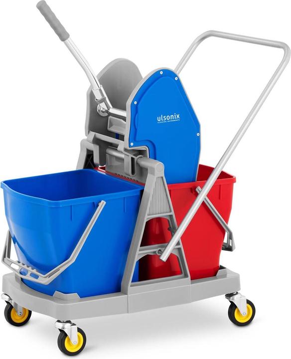 Ulsonix Putzwagen mit Presse Mop Eimer Wischer Reinigungswagen Halter Hotel 2 Eimer 36 L