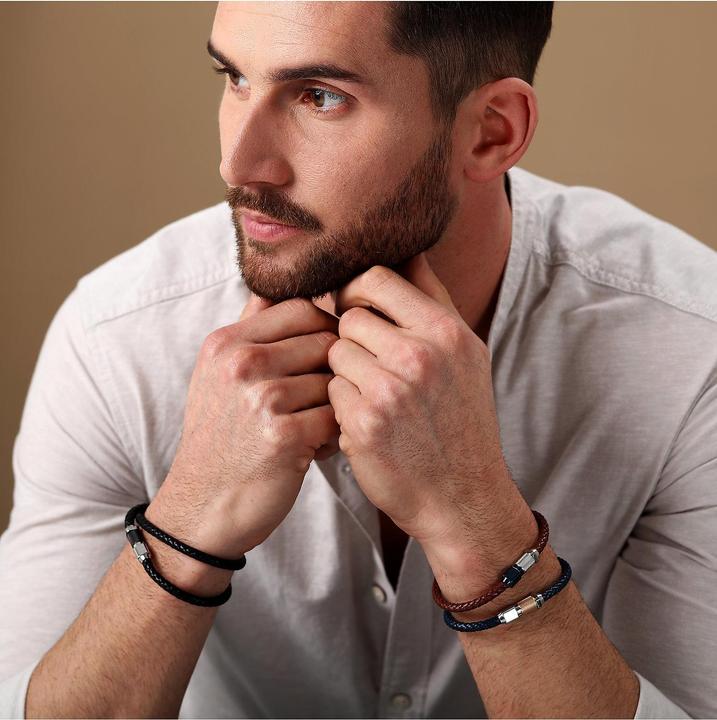 Actual product image Maserati Leather bracelet (22 cm, Stainless steel, Leather, Recycled)