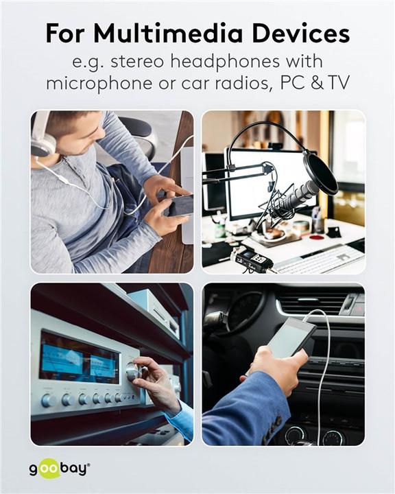 Actual product image Goobay 3.5mm Klinke — 3.5mm Buchse (3 m, 3.5mm jack (AUX))