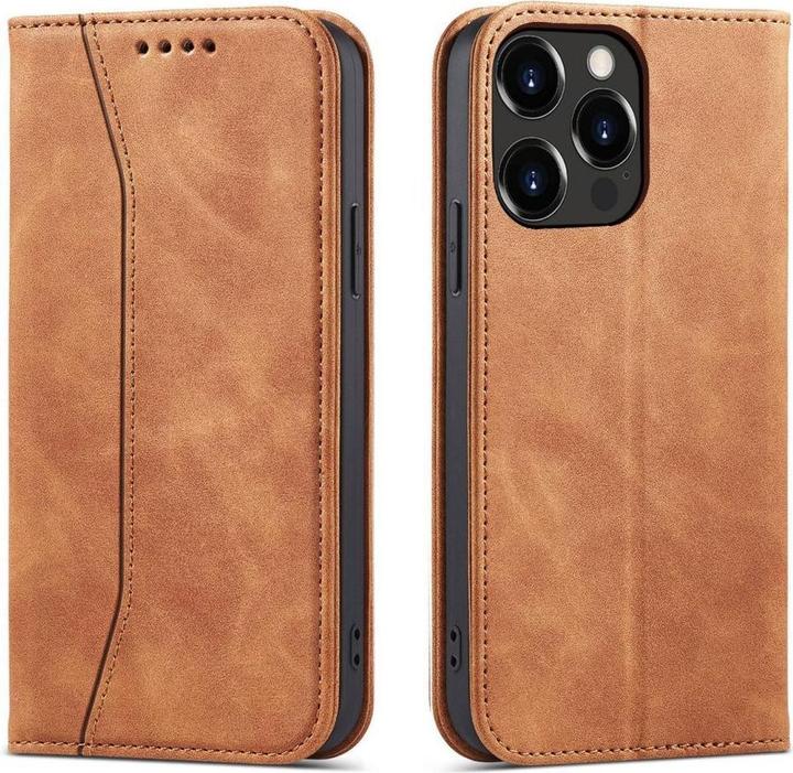 Actual product image Hurtel Magnet Fancy Case Case for iPhone 13 Pro Cover Card Wallet Card Stand Brown (Apple iPhone 13 Pro)