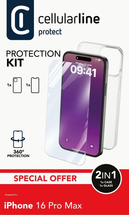 Image du produit Cellularline Kit de protection pour (Apple iPhone 16 Pro Max)