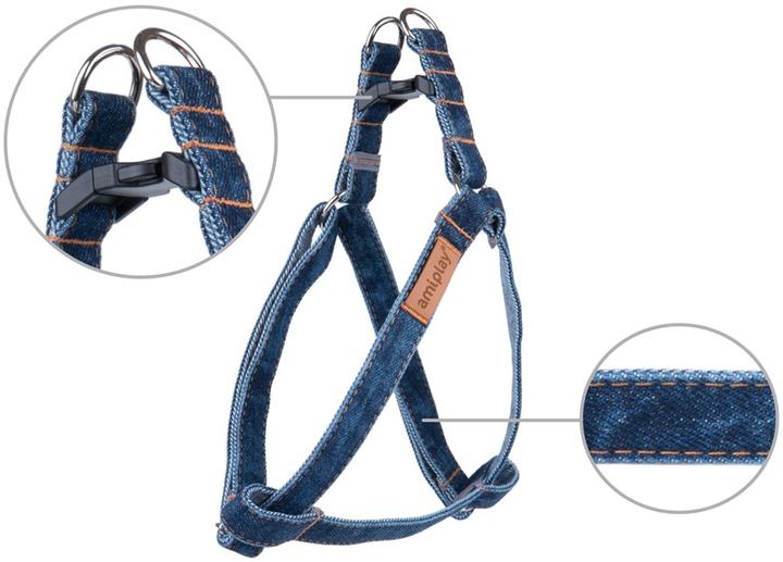 Produktbild amiplay HARNESS ADJUS DENIM S 20/35X1CM NAVY BLU (23, 24, 25, 27, 28, 29, 30, 31, 32, 33, 34, 35, Hund)