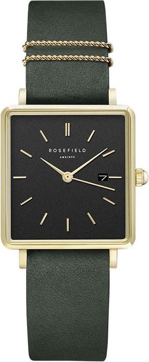 Actual product image Rosefield The Boxy Black Forest Green (Analogue wristwatch, 33 mm)