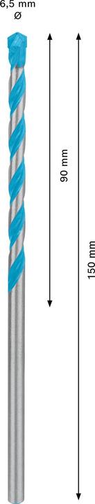 Actual product image Bosch Professional Zubehör Expert CYL-9 MultiConstruction drill, 6.5 x 90 x150 mm, d 5.5 mm (6.5 millimetres)