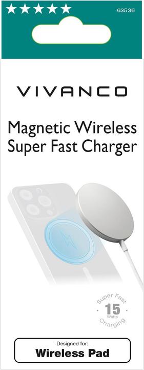 Actual product image Vivanco Magnetic Wireless Super Fast Charger (15 W)