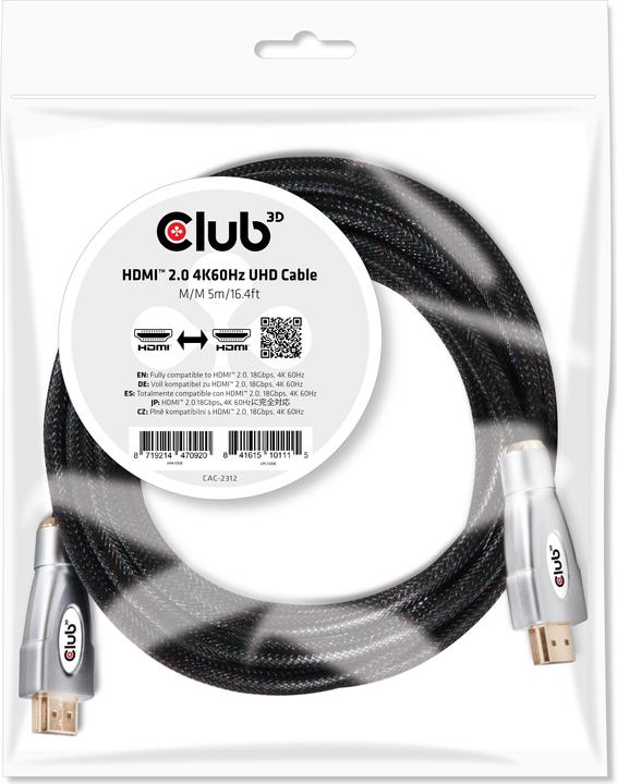 Immagine prodotto Club 3D HDMI (Typ A) — HDMI (Typ A) (5 m, HDMI)