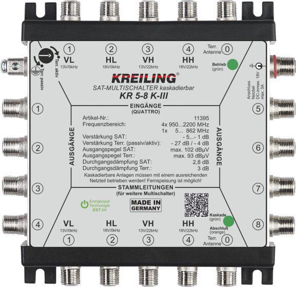 Produktbild Kreiling Multischalter kaskadierbar 4+1 Ein., 8 Teil. KR 5-8 K-III (Multischalter)