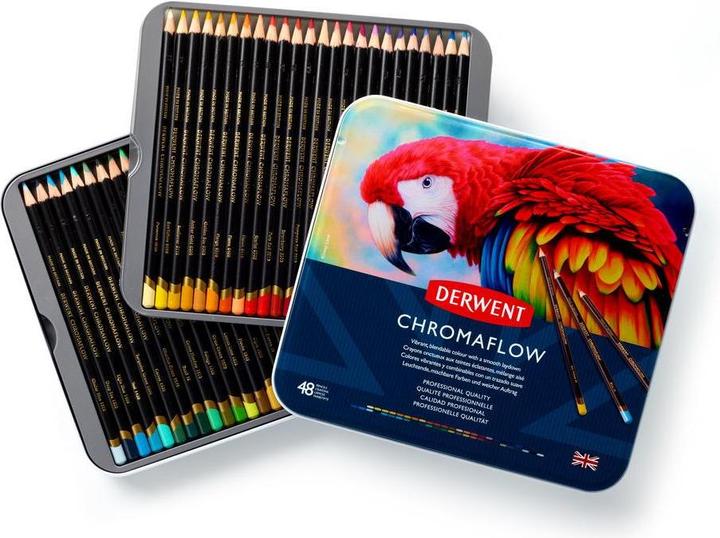 Derwent Matite colorate Chromaflow, multicolore, 3,5 mm, 48 pezzi (Multicolore, 48 x)