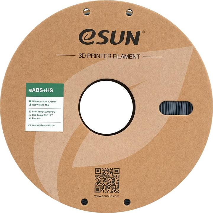 Produktbild eSUN EABS+HS 1,75mm GREY 1kg (ABS, 1.75 mm, 1000 g, Grau)