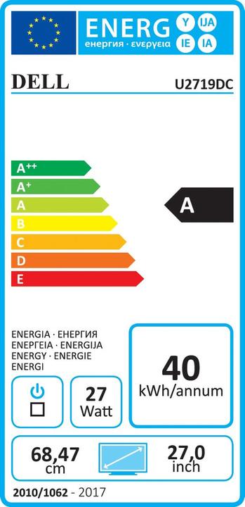 Energie-Label Dell U2719DC (2560 x 1440 Pixel, 27")
