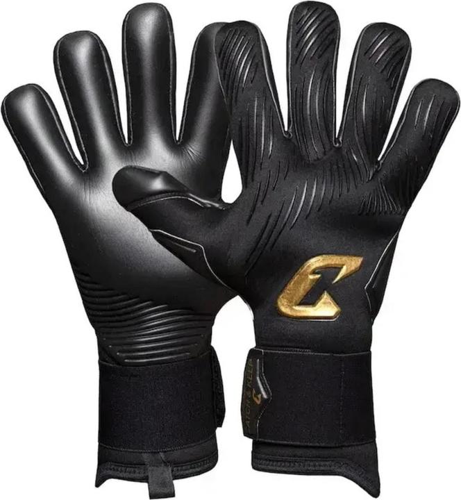 Catch & Keep Fussballhandschuhe Invictus Black Gold Gr. 10 Torwart Goalie Handschuhe (10)