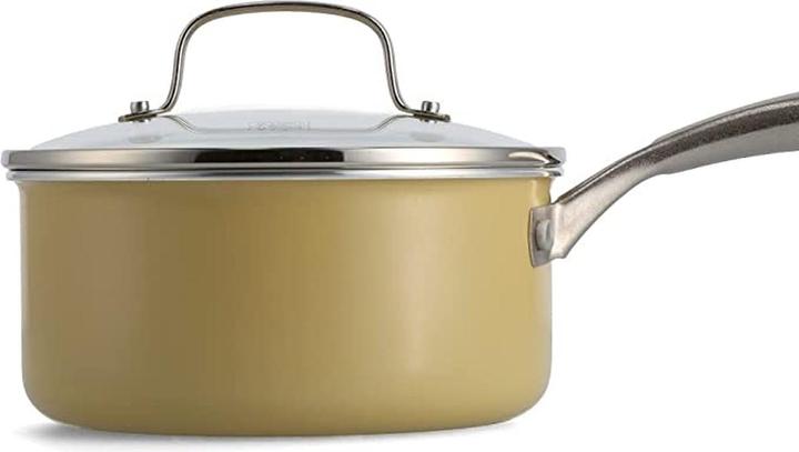 Immagine prodotto Greenline Porpoise Geel 4 pannelli d'acciaio con rivestimento - induzione - anti-aanbak - PFAS-vrij (18 cm, Casseruola con manico, Alluminio)