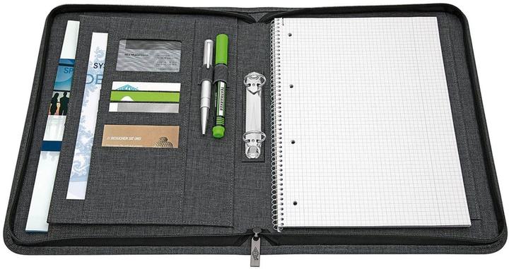 Produktbild Wedo Ringbuchmappe COLLEGE, DIN A4, Polyester, graumeliert 2-Ring-Mechanik, Lieferung ohne Block, Blockei (A4, 1 Stück)