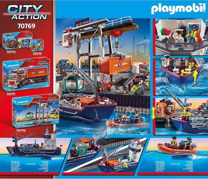 Produktbild Playmobil Grosses Containerschiff mit Zollboot (70769, Playmobil City Action)