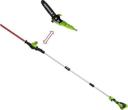 Immagine prodotto Greenworks Tagliasiepi con asta di prolunga 24V GD40PSH - 1303907 (Tagliasiepi a batteria)