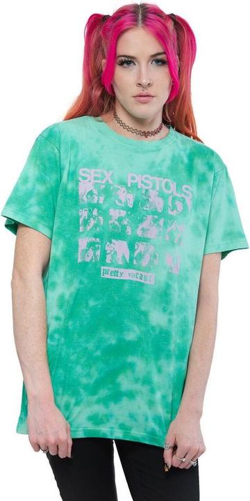 Actual product image Sex Pistols Unisex Adult Pretty Vacant Dip Dye Cotton T-Shirt (L)