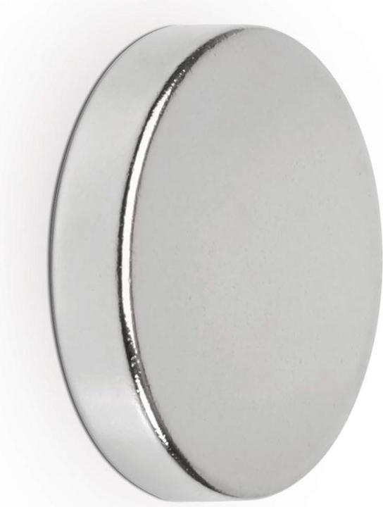 Image du produit Maul aimant disque en néodyme, 15 mm, force d'adhérence : 3,2 kg, argent (10 x)