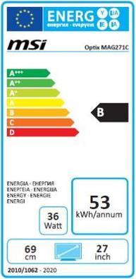 Energie-Label MSI Optix MAG271CVA (1920 x 1080 Pixel, 27")